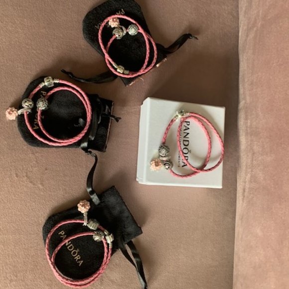 Pandora Jewelry Pandora Rope Bracelet With 3 Charms Poshmark